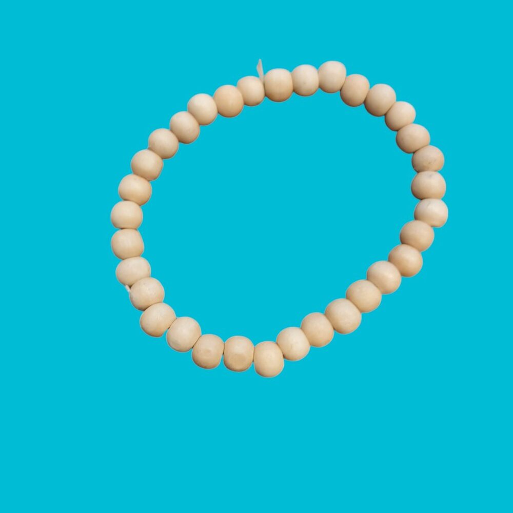 Off White Ivory Color Beaded Stretch Bracelet